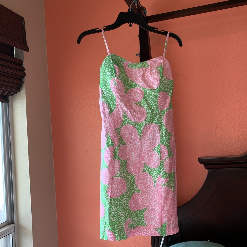 NWOT Lily Pulitzer Tie Back Pink Green Dress 🌸💚